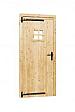 Vuren Deur enkel 1-ruits 90x201cm linksdr. blank