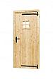 Vuren Deur enkel 1-ruits 90x201cm rechtsdr. blank