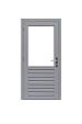 Hardhouten Deur Prestige glas 109x221cm grijs linksdr.