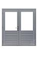 Hardhouten Deur Prestige dubbel glas 202x221cm grijs