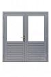 Hardhouten Deur Prestige dubbel glas 202x221cm grijs