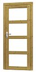 Vuren Deur enkel 4-ruits glasdeur 90x201cm rechtsdr. groen