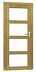 Vuren Deur enkel 4-ruits glasdeur 90x201cm linksdr. groen