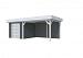 Tuinhuis Bosuil 300 x 300 cm met Luifel 400 cm, antraciet/lichtgrijs gespoten.