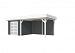 Tuinhuis Bosuil 300 x 300 cm met Luifel 400 cm, antraciet/wit gespoten.