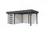 Tuinhuis Kiekendief 200 x 300 cm met Luifel 400 cm, wit/antraciet gespoten.