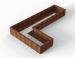 Plantenbak Module+ Corten L-vorm 60x240x150x28cm