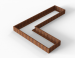 Plantenbak Module+ Corten L-vorm 90x360x270x28cm