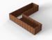 Plantenbak Module+ Corten L-vorm 60x210x210x42cm