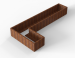 Plantenbak Module+ Corten L-vorm 60x330x150x42cm