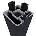 NewTechWood Alum. Poortpaalset zwart 2st. incl. paalkap 8x8x270cm
