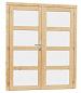 Vuren Deur dubbel 4-ruits melkglas 168x201cm blank