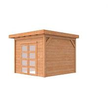 Blokhut Douglas Roek dubbele deur 300x300cm blank