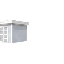 Tuinhuis Bosuil 300 x 300 cm, wit/lichtgrijs gespoten.