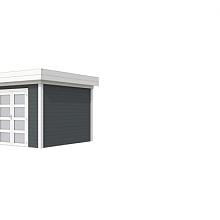 Tuinhuis Bosuil 300 x 300 cm, wit/antraciet gespoten.