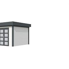Tuinhuis Bosuil 300 x 300 cm, antraciet/wit gespoten.