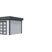 Tuinhuis Bosuil 300 x 300 cm, antraciet/lichtgrijs gespoten.