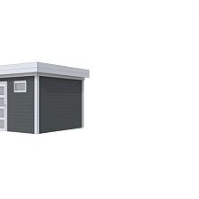 Tuinhuis Tapuit 300 x 300 cm, lichtgrijs/antraciet gespoten.