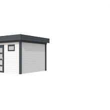 Tuinhuis Tapuit 300 x 300 cm, antraciet/wit gespoten.