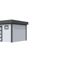 Tuinhuis Tapuit 300 x 300 cm, antraciet/lichtgrijs gespoten.