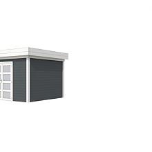 Tuinhuis Parelhoen 400 x 300 cm, wit /antraciet gespoten.