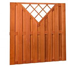 Hardhouten Scherm recht 15+3-pl. V-Trellis 180x180cm