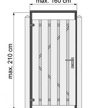 Grenen Tuindeurkozijn zwart geimpr. max. 160cm