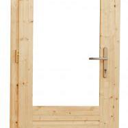 Vuren Deur enkel 1-ruits dubbelglas 90x201cm linksdr. blank