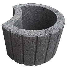 Cirkelflor Groot Zwart 48x30x30cm