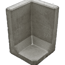 L-Element Grijs hoek 40x40x30cm