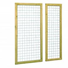 Grenen Draadscherm in kader 60x180cm