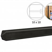 Betonpaal Antraciet eind diamantkop 10x10x280cm t.b.v. motief gec.