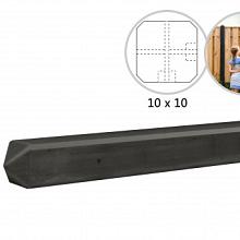 Betonpaal Antraciet hoek diamantkop 10x10x280cm t.b.v. motief