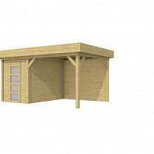 Tuinhuis Kiekendief 200 x 300 cm met Luifel 300 cm, groen geÃ¯mpregneerd.