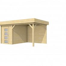 Tuinhuis Kiekendief 200 x 300 cm met Luifel 300 cm, kleurloos geÃ¯mpregneerd.