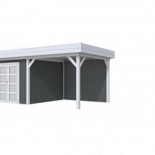 Tuinhuis Bosuil 300 x 300 cm met Luifel 300 cm, antraciet/lichtgrijs gespoten.