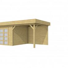 Tuinhuis Bosuil 300 x 300 cm met Luifel 300 cm, groen geÃ¯mpregneerd.