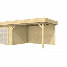 Tuinhuis Bosuil 300 x 300 cm met Luifel 400 cm, kleurloos geÃ¯mpregneerd.