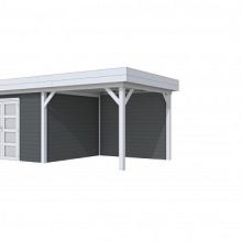 Tuinhuis Parelhoen 400 x 300 cm met Luifel 300 cm, antraciet/lichtgrijs gespoten.