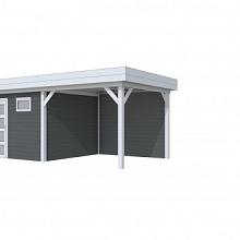 Tuinhuis Tapuit 300 x 300 cm met Luifel 300 cm, antraciet/lichtgrijs gespoten.
