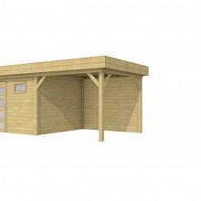 Tuinhuis Tapuit 300 x 300 cm met Luifel 300 cm, groen geÃ¯mpregneerd.