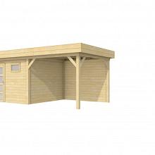 Tuinhuis Tapuit 300 x 300 cm met Luifel 300 cm, kleurloos geÃ¯mpregneerd.