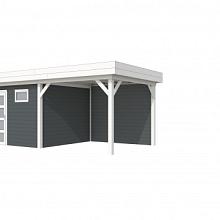 Tuinhuis Tapuit 300 x 300 cm met Luifel 300 cm, antraciet/wit gespoten.