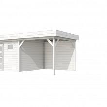 Tuinhuis Tapuit 300 x 300 cm met Luifel 300 cm, wit gespoten.