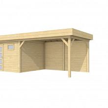 Tuinhuis Tapuit 300 x 300 cm met Luifel 400 cm, kleurloos geÃ¯mpregneerd.