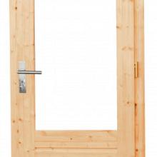 Vuren Deur enkel 1-ruits dubbelglas 90x201cm rechtsdr. blank