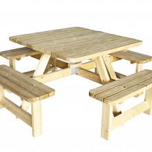 Vuren Picknicktafel vierkant 200x200cm