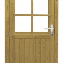 Vuren Deur enkel 6-ruits 90x201cm linksdr. groen