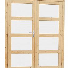 Vuren Deur dubbel 4-ruits melkglas 168x201cm blank