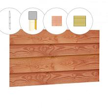 Set douglas planken voor wand C, met Zweeds rabat, hoogte 224 cm, onbehandeld.